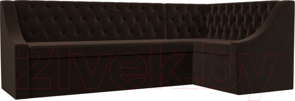 Изображение товара Уголок кухонный мягкий Лига Диванов Мерлин 210 правый / 100452 (микровельвет, коричневый)