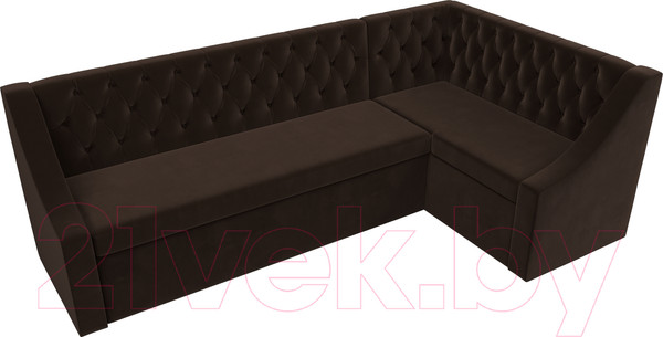 Изображение товара Уголок кухонный мягкий Лига Диванов Мерлин 210 правый / 100452 (микровельвет, коричневый)