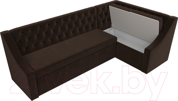 Изображение товара Уголок кухонный мягкий Лига Диванов Мерлин 210 правый / 100452 (микровельвет, коричневый)