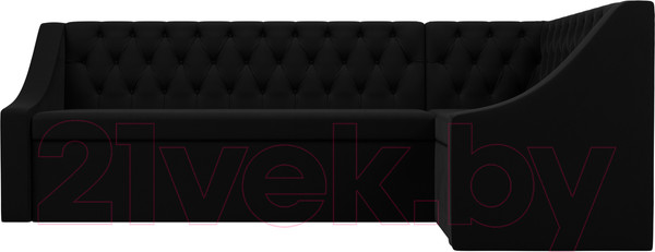 Изображение товара Уголок кухонный мягкий Лига Диванов Мерлин 210 правый / 100454 (микровельвет, черный)