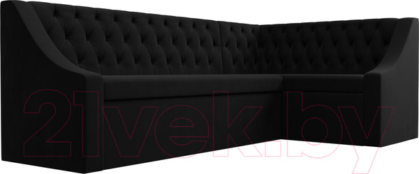Изображение товара Уголок кухонный мягкий Лига Диванов Мерлин 210 правый / 100454 (микровельвет, черный)