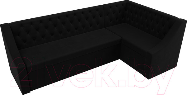 Изображение товара Уголок кухонный мягкий Лига Диванов Мерлин 210 правый / 100454 (микровельвет, черный)