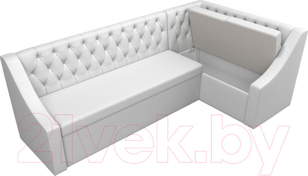 Изображение товара Уголок кухонный мягкий Лига Диванов Мерлин 210 правый / 100459 (экокожа, белый)