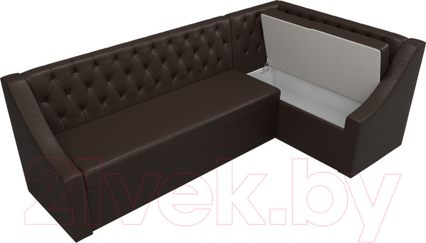 Изображение товара Уголок кухонный мягкий Лига Диванов Мерлин 210 правый / 100460 (экокожа, коричневый)