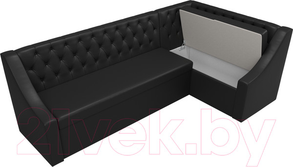 Изображение товара Уголок кухонный мягкий Лига Диванов Мерлин 210 правый / 100461 (экокожа, черный)