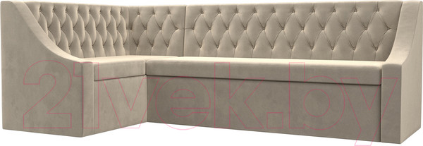 Изображение товара Уголок кухонный мягкий Лига Диванов Мерлин 210 левый / 100450 (микровельвет, бежевый)