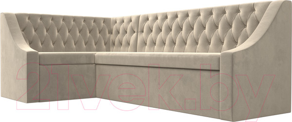 Изображение товара Уголок кухонный мягкий Лига Диванов Мерлин 210 левый / 100450 (микровельвет, бежевый)