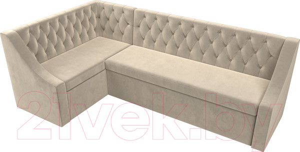Изображение товара Уголок кухонный мягкий Лига Диванов Мерлин 210 левый / 100450 (микровельвет, бежевый)