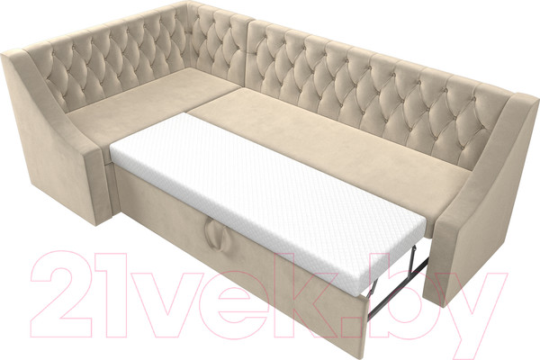 Изображение товара Уголок кухонный мягкий Лига Диванов Мерлин 210 левый / 100450 (микровельвет, бежевый)