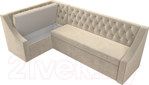 Изображение товара Уголок кухонный мягкий Лига Диванов Мерлин 210 левый / 100450 (микровельвет, бежевый)
