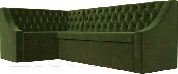 Изображение товара Уголок кухонный мягкий Лига Диванов Мерлин 210 левый / 100451 (микровельвет, зеленый)
