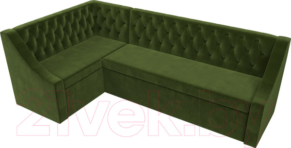 Изображение товара Уголок кухонный мягкий Лига Диванов Мерлин 210 левый / 100451 (микровельвет, зеленый)