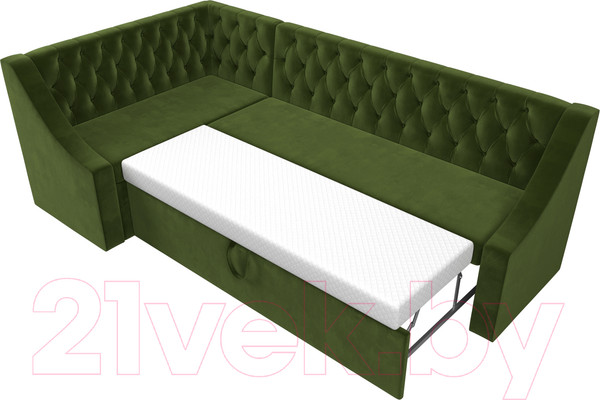 Изображение товара Уголок кухонный мягкий Лига Диванов Мерлин 210 левый / 100451 (микровельвет, зеленый)