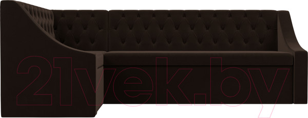 Изображение товара Уголок кухонный мягкий Лига Диванов Мерлин 210 левый / 100452 (микровельвет, коричневый)