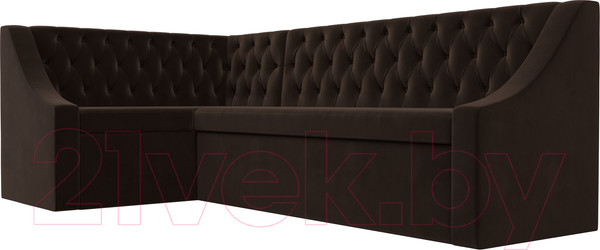 Изображение товара Уголок кухонный мягкий Лига Диванов Мерлин 210 левый / 100452 (микровельвет, коричневый)