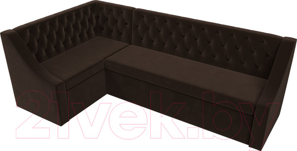 Изображение товара Уголок кухонный мягкий Лига Диванов Мерлин 210 левый / 100452 (микровельвет, коричневый)