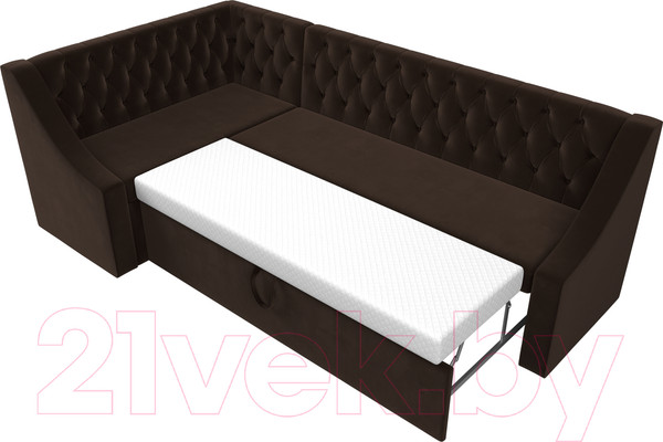Изображение товара Уголок кухонный мягкий Лига Диванов Мерлин 210 левый / 100452 (микровельвет, коричневый)