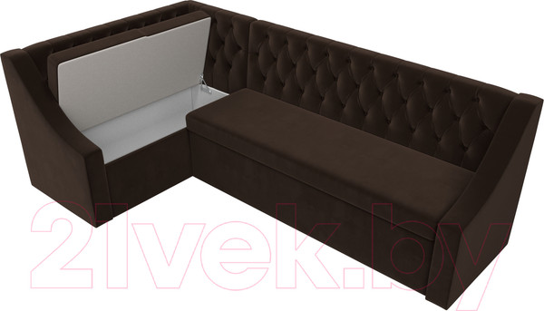 Изображение товара Уголок кухонный мягкий Лига Диванов Мерлин 210 левый / 100452 (микровельвет, коричневый)