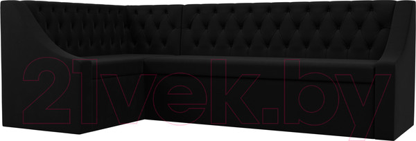 Изображение товара Уголок кухонный мягкий Лига Диванов Мерлин 210 левый / 100454 (микровельвет, черный)
