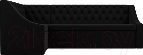 Изображение товара Уголок кухонный мягкий Лига Диванов Мерлин 210 левый / 100454 (микровельвет, черный)