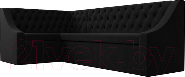 Изображение товара Уголок кухонный мягкий Лига Диванов Мерлин 210 левый / 100454 (микровельвет, черный)