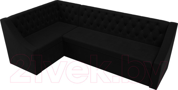Изображение товара Уголок кухонный мягкий Лига Диванов Мерлин 210 левый / 100454 (микровельвет, черный)