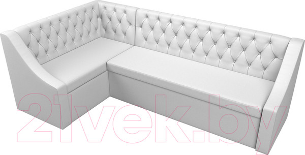 Изображение товара Уголок кухонный мягкий Лига Диванов Мерлин 210 левый / 100459 (экокожа, белый)