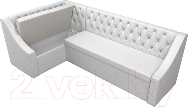 Изображение товара Уголок кухонный мягкий Лига Диванов Мерлин 210 левый / 100459 (экокожа, белый)