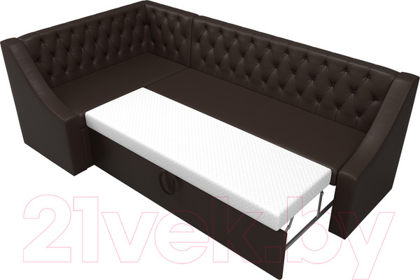 Изображение товара Уголок кухонный мягкий Лига Диванов Мерлин 210 левый / 100460 (экокожа, коричневый)