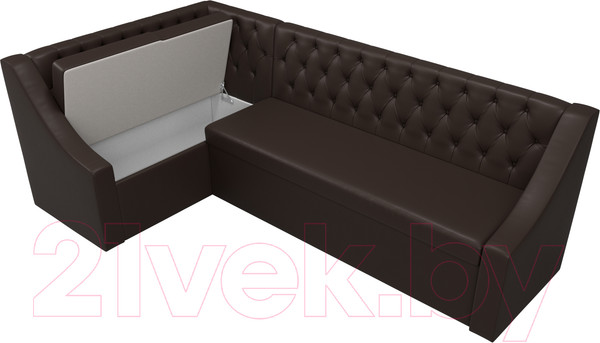 Изображение товара Уголок кухонный мягкий Лига Диванов Мерлин 210 левый / 100460 (экокожа, коричневый)