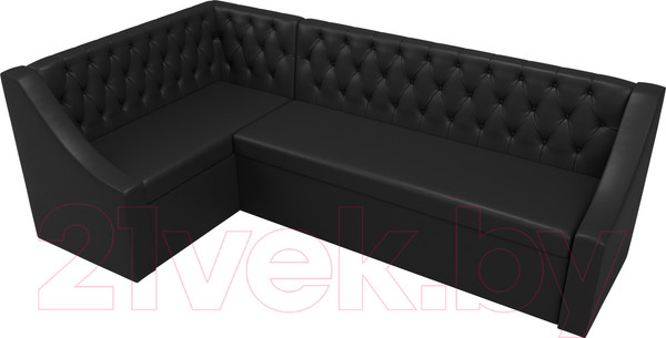 Изображение товара Уголок кухонный мягкий Лига Диванов Мерлин 210 левый / 100461 (экокожа, черный)
