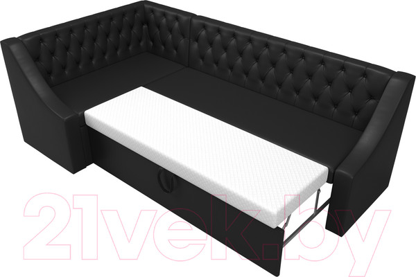 Изображение товара Уголок кухонный мягкий Лига Диванов Мерлин 210 левый / 100461 (экокожа, черный)
