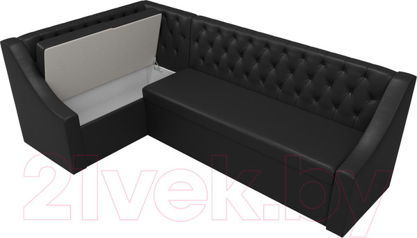 Изображение товара Уголок кухонный мягкий Лига Диванов Мерлин 210 левый / 100461 (экокожа, черный)
