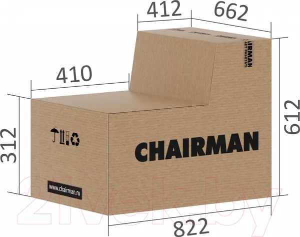 Изображение товара Кресло офисное Chairman 750 (экокожа, коричневый)