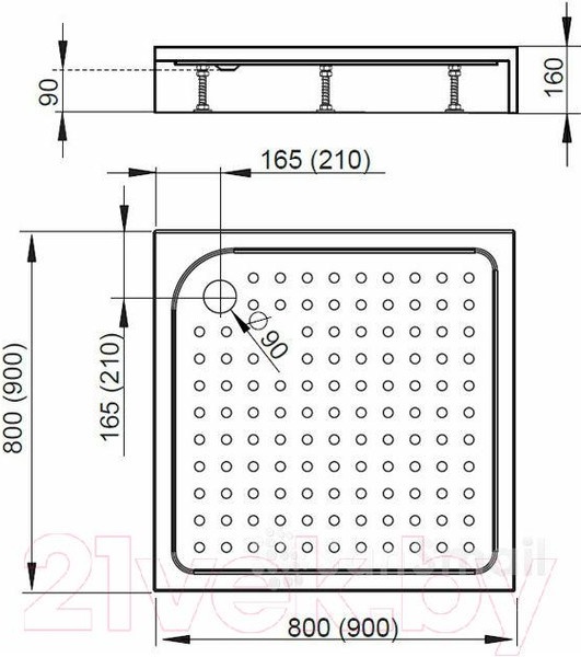 Изображение товара Душевой поддон Radaway Rodos C900 / 4K99155-04