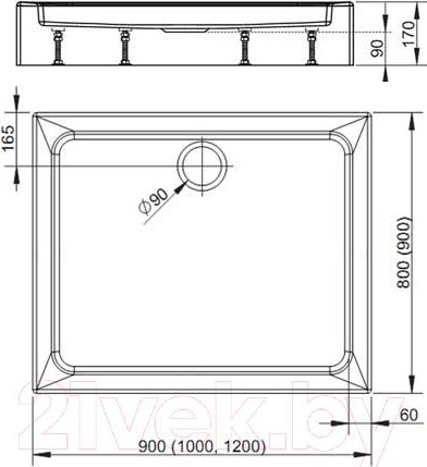 Изображение товара Душевой поддон Radaway Laros Compact D1200x900 / SLD91217-01
