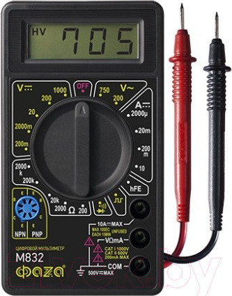 Изображение товара Мультиметр цифровой Фаза M832 (4895205000414)