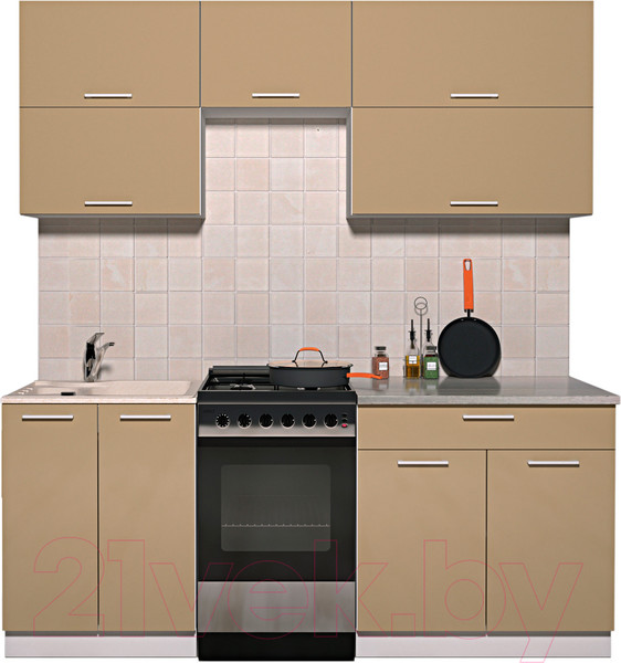 Изображение товара Кухонный гарнитур Интерлиния Мила Gloss 50-19 (капучино глянец)