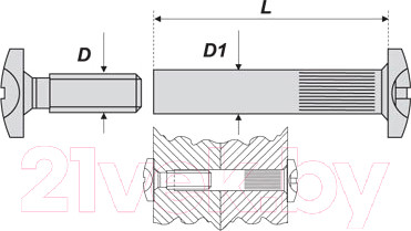 Изображение товара Винт ЕКТ Мебельный 6x30 / 6217057 (200шт, оцинкованный)