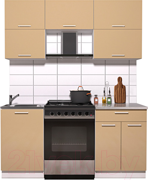 Изображение товара Кухонный гарнитур Интерлиния Мила Gloss 60-17 (капучино глянец)