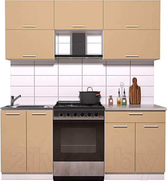 Изображение товара Кухонный гарнитур Интерлиния Мила Gloss 60-19 (капучино глянец)