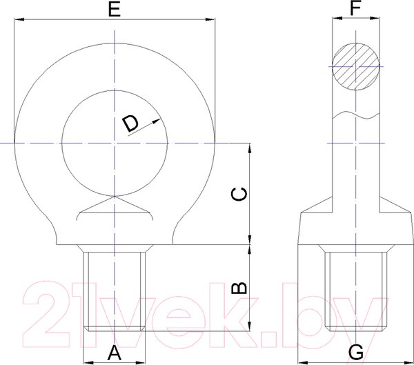 Изображение товара Болт ЕКТ М24 DIN580 / C90037 (25шт)