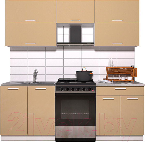 Изображение товара Кухонный гарнитур Интерлиния Мила Gloss 60-21 (капучино глянец)