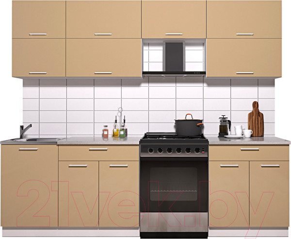 Изображение товара Кухонный гарнитур Интерлиния Мила Gloss 60-25 (капучино глянец)