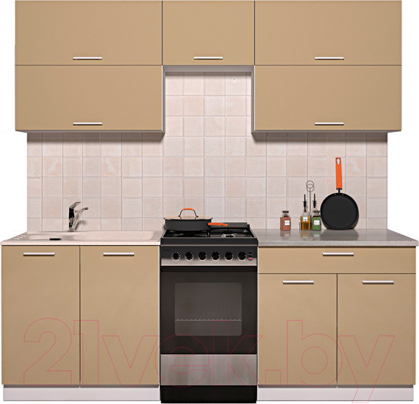 Изображение товара Кухонный гарнитур Интерлиния Мила Gloss 50-21 (капучино глянец)