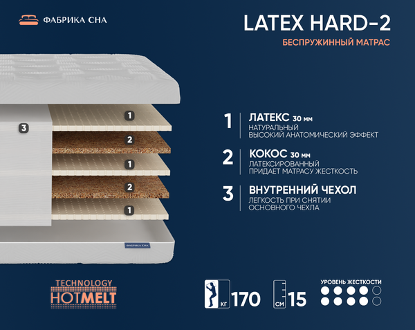 Изображение товара Детский матрас Фабрика сна Латекс Hard-2 80x160