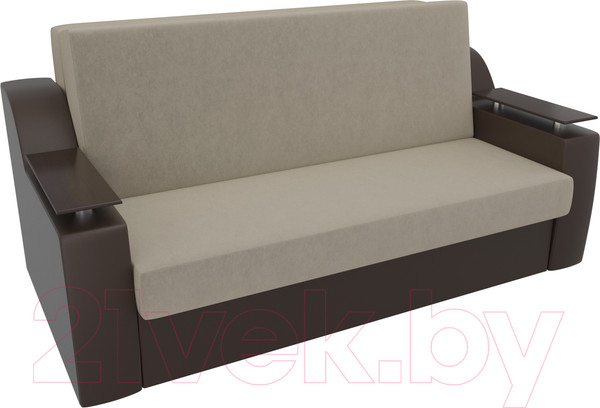 Изображение товара Диван Лига Диванов Сенатор 215 / 100710 (100, микровельвет бежевый/экокожа коричневый)