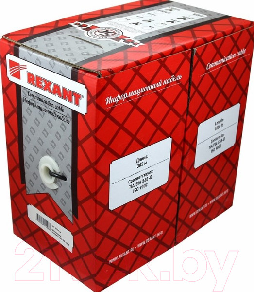 Изображение товара Кабель Rexant FTP 2PR 24AWG CAT5e Stranded / 01-0125 (305м)