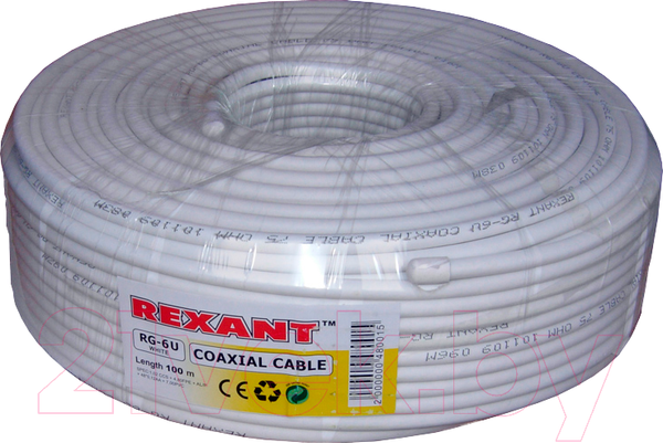 Изображение товара Кабель Rexant RG-6U / 01-2201 (100м, белый)