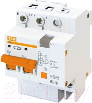 Изображение товара Дифференциальный автомат TDM АД-2-2Р-25А-30мА / SQ0221-0002